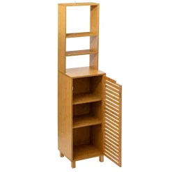 Meuble de rangement Colonne en Bambou 1 Porte H 168 cm
