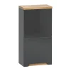 Meuble de rangement de salle de bain ERMANO Finition bois et gris brillant, 35 cm