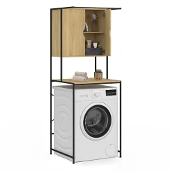 Meuble de rangement dessus machine à laver avec placard DETROIT design industriel