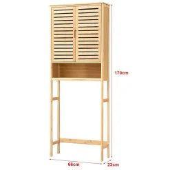 Meuble de rangement Geta pour WC à 2 portes 170 x 66 x 23 cm en.casa