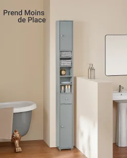 Meuble de Rangement Meuble Colonne Armoire de Toilette, BZR34-HG, SoBuy