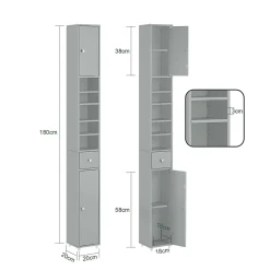 Meuble de Rangement Meuble Colonne Armoire de Toilette, BZR34-HG, SoBuy
