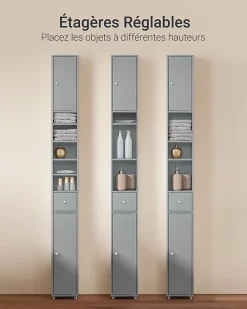 Meuble de Rangement Meuble Colonne Armoire de Toilette, BZR34-HG, SoBuy
