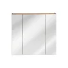 Meuble de rangement NALYA 75 cm Chene clair 3 portes avec miroirs suspendu