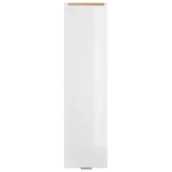 Meuble de rangement NALYA 75 cm Blanc brillant et chene clair Elément mural compact