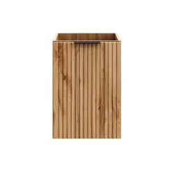 Meuble de rangement NOXERA 40 cm Avec panier à linge Coloris chene wotan Meuble suspendu