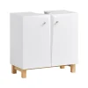 Meuble de Rangement pour Salle de Bain avec 2 Portes, BZR92-W, SoBuy