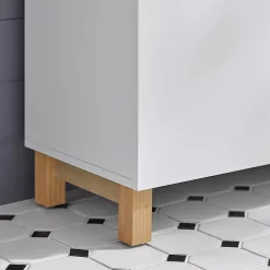 Meuble de Rangement pour Salle de Bain avec 2 Portes, BZR92-W, SoBuy