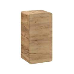 Meuble de rangement salle de bain ERBANO 1 porte Coloris chene clair Compact et suspendu
