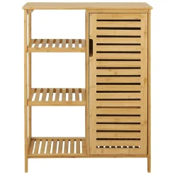 Meuble de rangement Vetlanda avec étagère pour salle de bain bambou en.casa