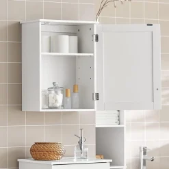 Meuble de Rangementde Salle de Bain Armoire Suspendue, BZR19-W, SoBuy
