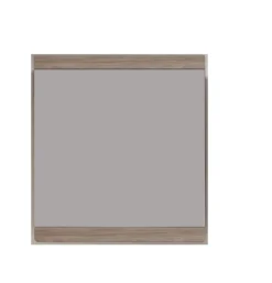 Meuble de salle de bain - Miroir mural avec tablette en mélaminé de couleur chêne. L-H-P : 65-70-4 cm