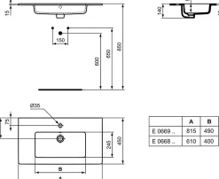 Meuble de salle de bain avec lavabo SAT Evolution 78x30x44,8 cm blanc mat (SATEVO80WMU2)