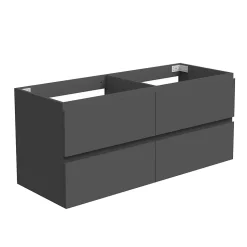 Meuble de salle de bain anthracite 120cm, suspendu avec 4 tiroirs