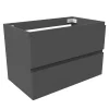 Meuble de salle de bain anthracite 80cm, suspendu avec 2 tiroirs
