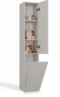 Meuble de salle de bain avec panier à linge, cachemire, 174 x 31 x 30cm