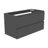 Meuble de salle de bain anthracite 100cm, suspendu avec 2 tiroirs