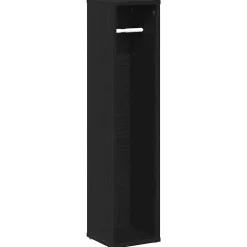 Meuble de salle de bain avec porte-rouleau noir 20,5x20x90 cm vidaXL