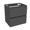 Meuble de salle de bain anthracite 50cm, suspendu avec 2 tiroirs