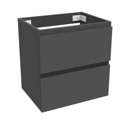 Meuble de salle de bain anthracite 50cm, suspendu avec 2 tiroirs