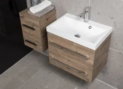 Meuble de salle de bain avec lavabo Naturel Cube Way 60x40 cm chêne Wellington (CUBE260ZDW)
