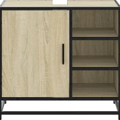 Meuble de salle de bain avec lavabo Chêne Sonoma 65 x 33 x 60 cm Bois d'ingénierie vidaXL