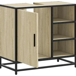 Meuble de salle de bain avec lavabo Chêne Sonoma 65 x 33 x 60 cm Bois d'ingénierie vidaXL