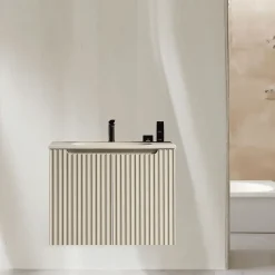 Meuble de salle de bain avec vasque 80 cm amande Aquavenus