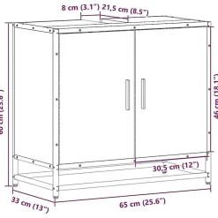 Meuble de salle de bain avec lavabo Chêne Sonoma 65 x 33 x 60 cm Bois d'ingénierie vidaXL