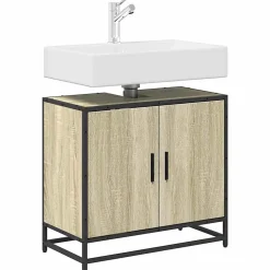 Meuble de salle de bain avec lavabo Chêne Sonoma 65 x 33 x 60 cm Bois d'ingénierie vidaXL