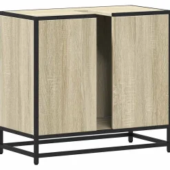 Meuble de salle de bain avec lavabo Chêne Sonoma 65 x 33 x 60 cm Bois d'ingénierie vidaXL