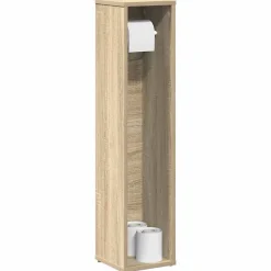 Meuble de salle de bain avec porte-rouleau chêne sonoma vidaXL