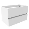 Meuble de salle de bain blanc 80cm, suspendu avec 2 tiroirs
