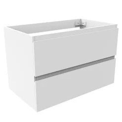 Meuble de salle de bain blanc 80cm, suspendu avec 2 tiroirs