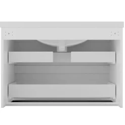 Meuble de salle de bain blanc 80cm, suspendu avec 2 tiroirs