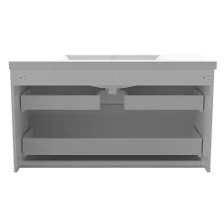 Meuble de salle de bain blanc 100cm, suspendu avec 2 tiroirs