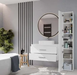 Meuble de salle de bain, blanc, 80 x 45 x 50 cm