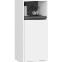 Meuble de salle de bain, blanc/gris graphite, 35 x 80 x 30 cm