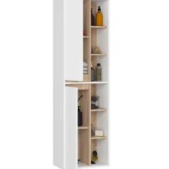 Meuble de salle de bain, blanc/chêne Sonoma, 50 x 170 x 30 cm