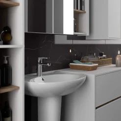 Meuble de salle de bain, blanc/chêne Sonoma, 50 x 170 x 30 cm