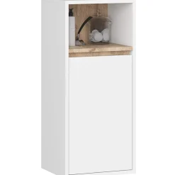 Meuble de salle de bain, blanc/chêne Sonoma, 35 x 80 x 30 cm