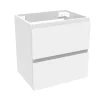 Meuble de salle de bain blanc 50cm, suspendu avec 2 tiroirs