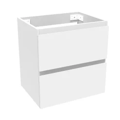 Meuble de salle de bain blanc 50cm, suspendu avec 2 tiroirs
