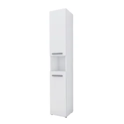 Meuble de salle de bain, blanc mat, blanc brillant, 30 x 174 x 30 cm