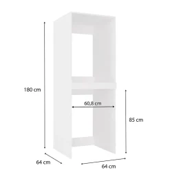 Meuble de salle de bain, blanc, 64 x 180 x 64 cm