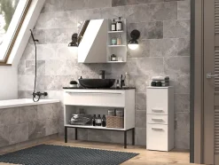 Meuble de salle de bain, blanc mat, 85 x 30 x 30 cm