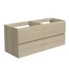 Meuble de salle de bain chêne 120cm, suspendu avec 4 tiroirs
