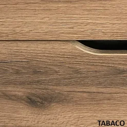 Meuble de salle de bain 120cm simple vasque - 2 tiroirs - tabaco (bois foncé) - LUNA