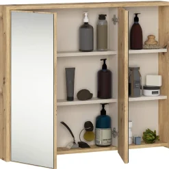 Meuble de salle de bain, chêne artisanal/cachemire, 90 x 75 x 15 cm