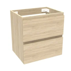 Meuble de salle de bain chêne 50cm, suspendu avec 2 tiroirs